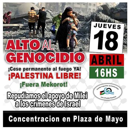 Acto por Palestina en Plaza de Mayo