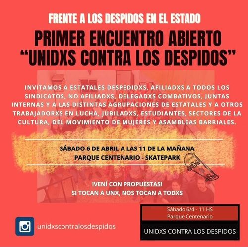 Primer encuentro abierto "Unidxs contra los despidos"