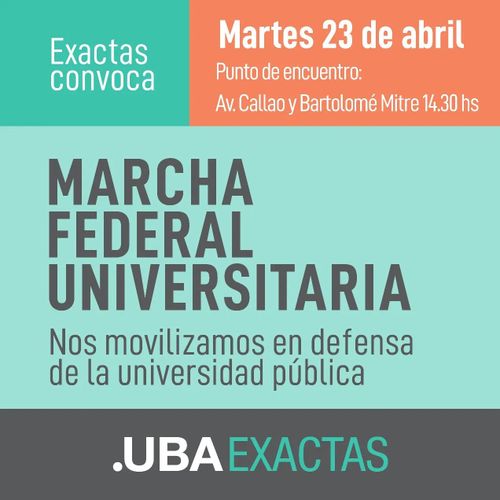 Marcha Federal Universitaria - Exactas convoca