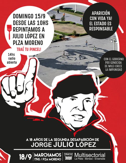 Repintamos a Julio López en Plaza Moreno