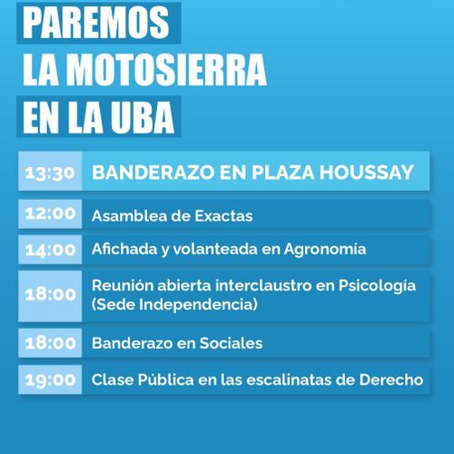 PAREMOS LA MOTOSIERRA EN LA UBA